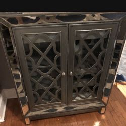 Silver Mirror China Closet Silver mirror china closet