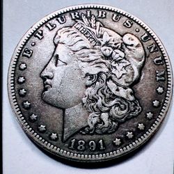 GREAT (100% ORIGINAL) 1891_CC MORGAN SILVER ONE DOLLAR 26.7 GR.