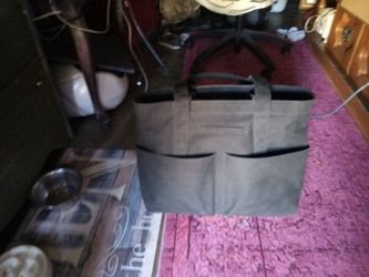 Large Canvas Tote Bag with Pockets
