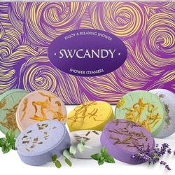 Aromatherapy Shower Steamers Valentines Day Gifts for her - Swcandy 8 Pcs Bath Bombs Valentine's Day Gifts for Women, Shower Bombs Self Care with Esse