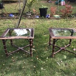 Pair Of Vintage Wooden Lane End Tables