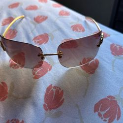 Panther Rimless Rectangle Metal Cartier Sunglasses