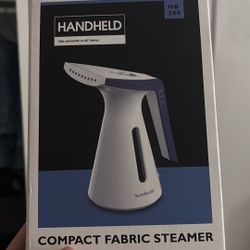 Handheld, compact, fabric steamer