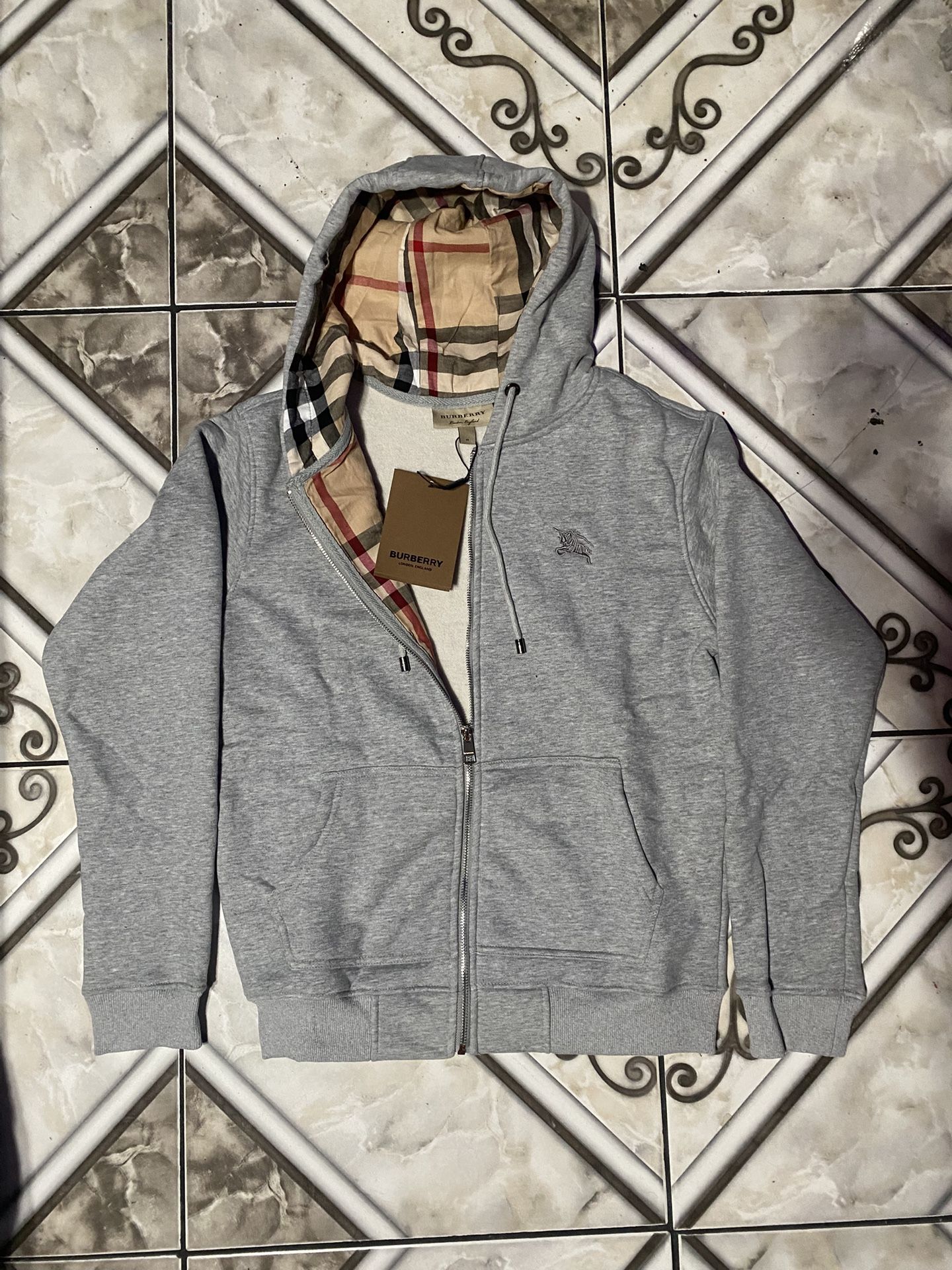 Burberry Gray Zip Up