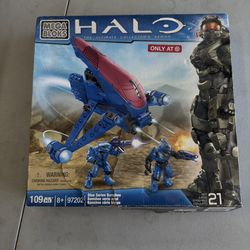 Mega Bloks Halo Blue Series Banshee Set 97202 109 Pieces Covenant Elite Pilot