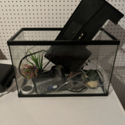 5 Gallon Fish Tank With Extra Supplies 
