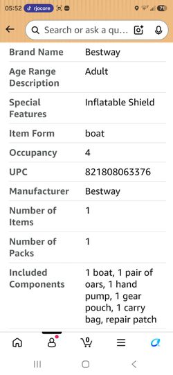 Bestway 4 Person Raft- NEW, IN BOX!