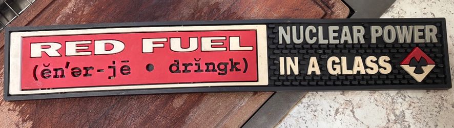 Red Fuel Nuclear Power Bar Rail Drip Mat Red Black