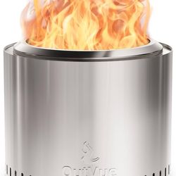 1707b  19.5 inch Stainless Steel Smokeless Fire Pit, Outdoor Smokeless Firepit, Wood Burning Fire Pits for Camping, Bonfire, Low Smoke Firepit for Out