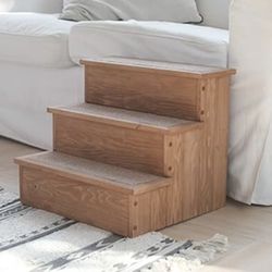 NEW Pet Stairs W/ Storage W/ Carpet, Wood Bedside Ramp W/ Storage, Dog Steps, Dog Stairs !
