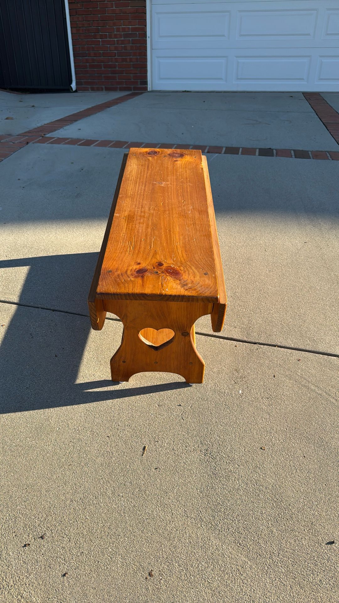 Solid Pine Bench Converts To Small Table