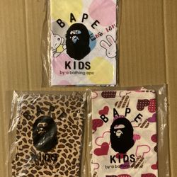BAPE KIDS A Bathing Ape Triangle Bandana Heart Leopard Pattern Bunny 