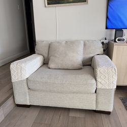 Max Home Furniture Oatmeal Double Wide Arm Chair