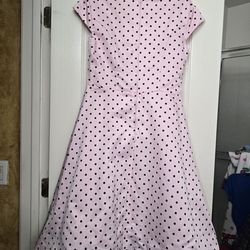 Pink polka dot dress size 11/12.