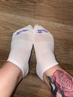 Pair of white womens socks used