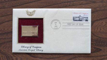 Gold Library Of Congress Stamp