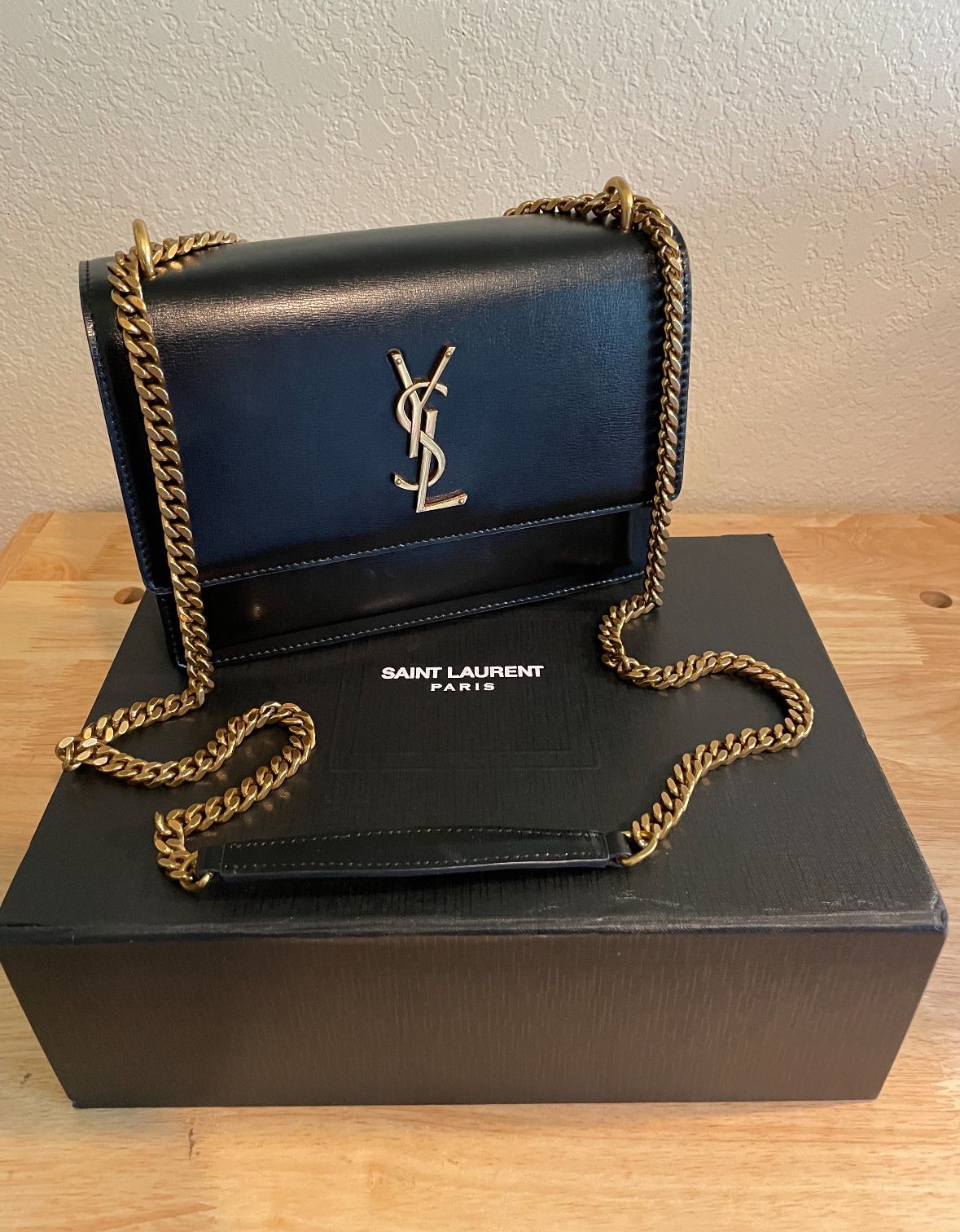 YSL Shoulder Bag Black Good Condition