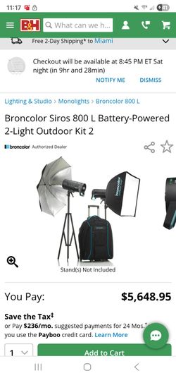 Broncolor Siros 800 L Battery-Powered 2-Light Outdoor Kit 2 Photography Lights Professional 