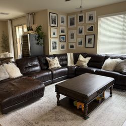 Large Leather Reclining Sectional $1,100 OBO