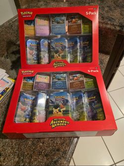 Pokémon TCG Mega Evolution Ascended Heroes Mini Tin 5-Pack x2 Costco Sealed
