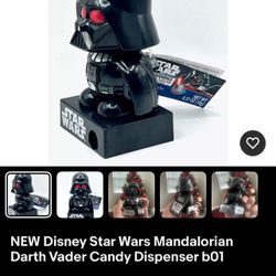NEW Disney Star Wars Mandalorian Darth Vader Candy Dispenser b01