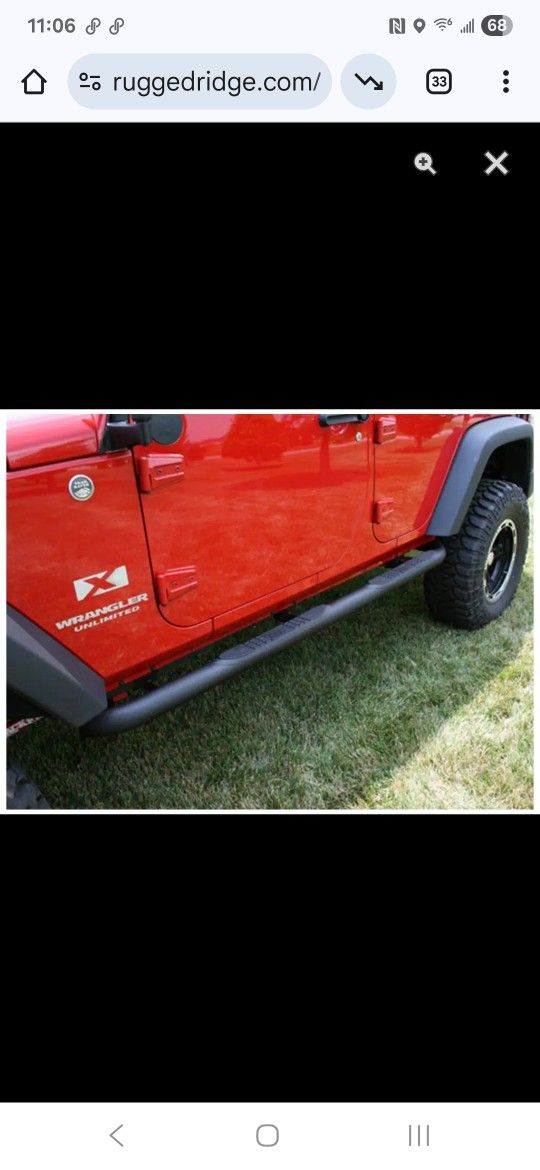 New Rugged Ridge 3" Black Round Side Steps Jeep 2013-18 4 door