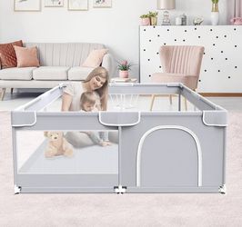 Baby Playpen - Gray - 51x51x27 - New