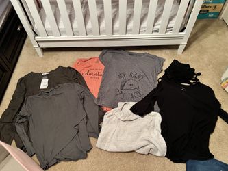Maternity shirts and sweater, nursing bra