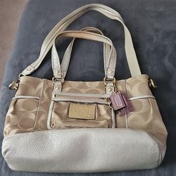 Tan Coach Laptop/Work Bag