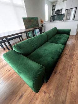 Emerald Green Velvet sofa