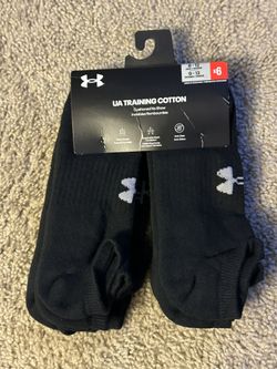 UA Training Cotton No Shoe Socks, 6 Pairs