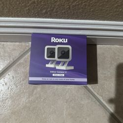 Roku Indoor Camera for Home Security, 2-Pack - Wired Security Camera with 1080p HD Color Night Vision, Works with Alexa & Google, Motion 