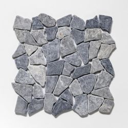 Fit Tile Grey 11 in. x 11 in. x 9.5 mm Indonesian Marble Mesh-Mounted Mosaic Tile (9.28 sq. ft. / case)