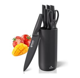 Knife Set, Kitchen Knife Set, Knives Set for Kitchen, Universal Knife Block, Utility Knife Block Set, New Home Essentials, Apartment Essentials, Dishw