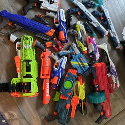 Nerf Gun Lot And Accessories 