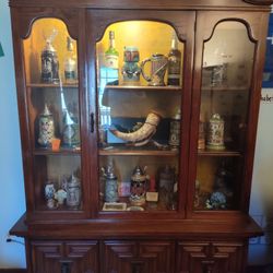 Wood China Cabinet With Storage