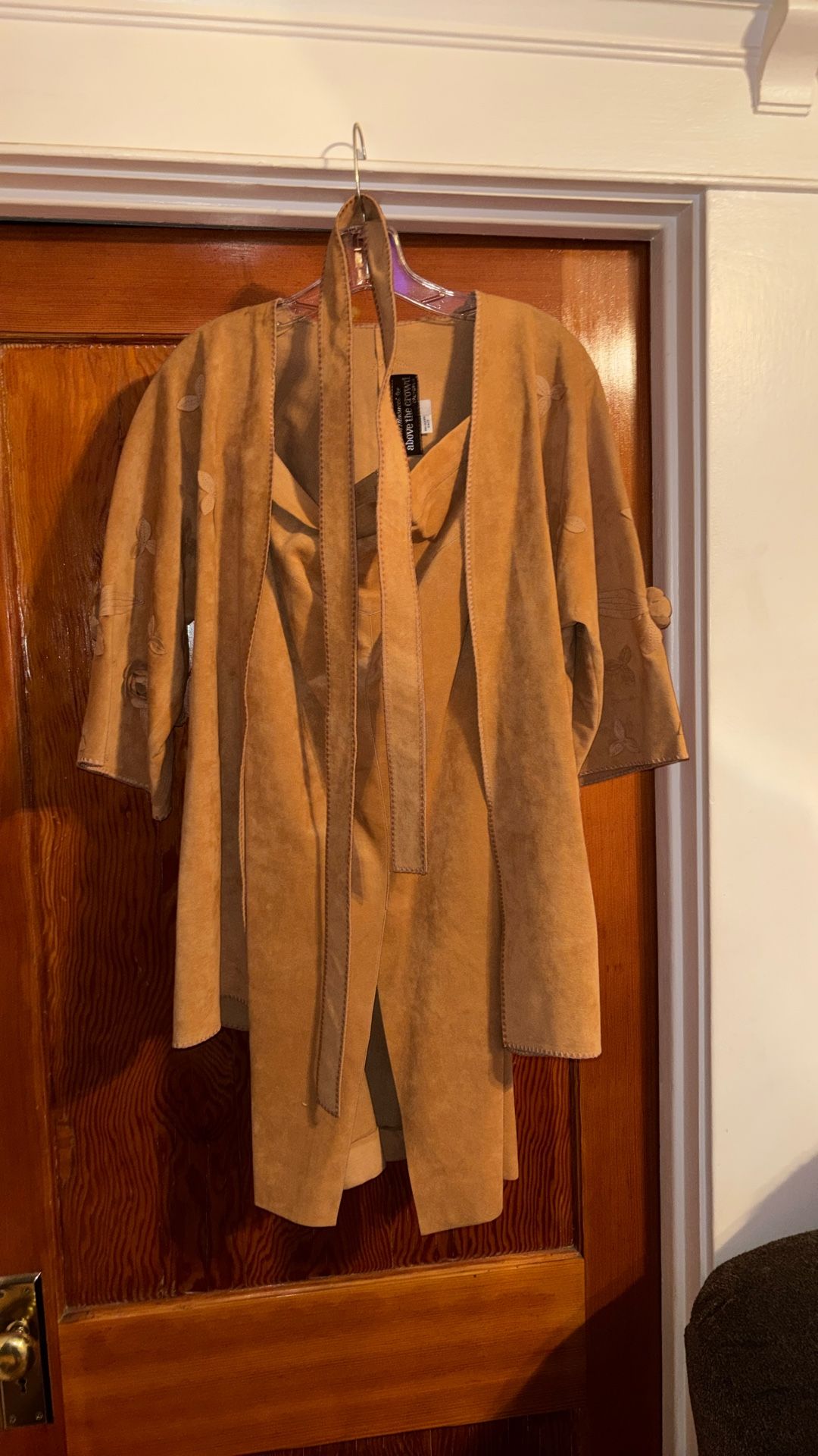 2 Piece Tan Ultra Suede Jacket/Skirt Suit