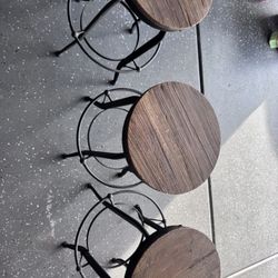 3 Rustic Bar Stools