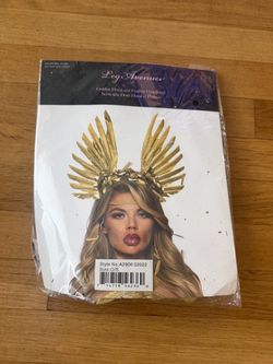 Leg Avenue Golden Floral and Feather Headband