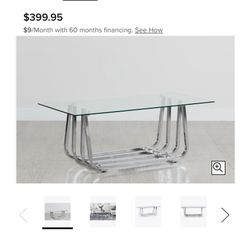 Set Of 3 Chrome Tables- With Thick Glass Tops
