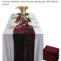 10pcsLuxurious Velvet Table Runner, 10ft Wedding Reception Decorations