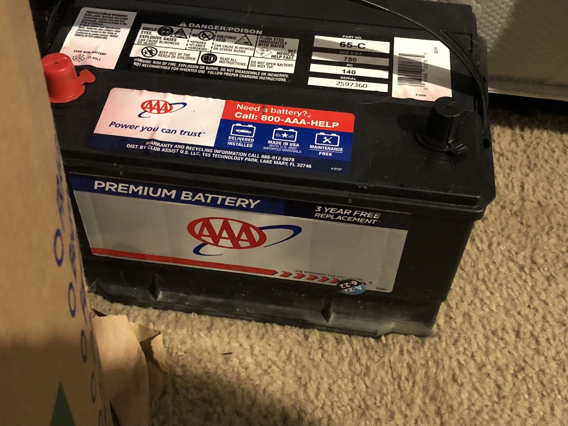 Battery Brand New From 5 Months Ago Triple a 3 Year Warrenty