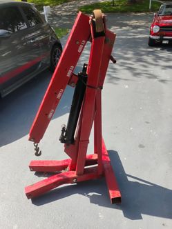 Red Hydraulic Engine Hoist 4000 lb Capacity