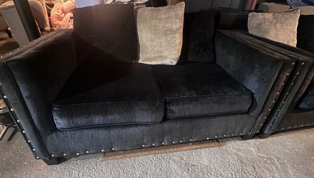 Blue loveseat
