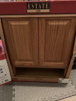 Oak Bath Cabinet- Brand New 24”x28”