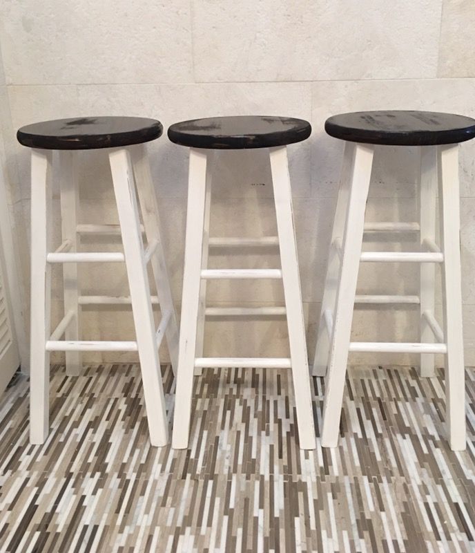 3 farmhouse stools...