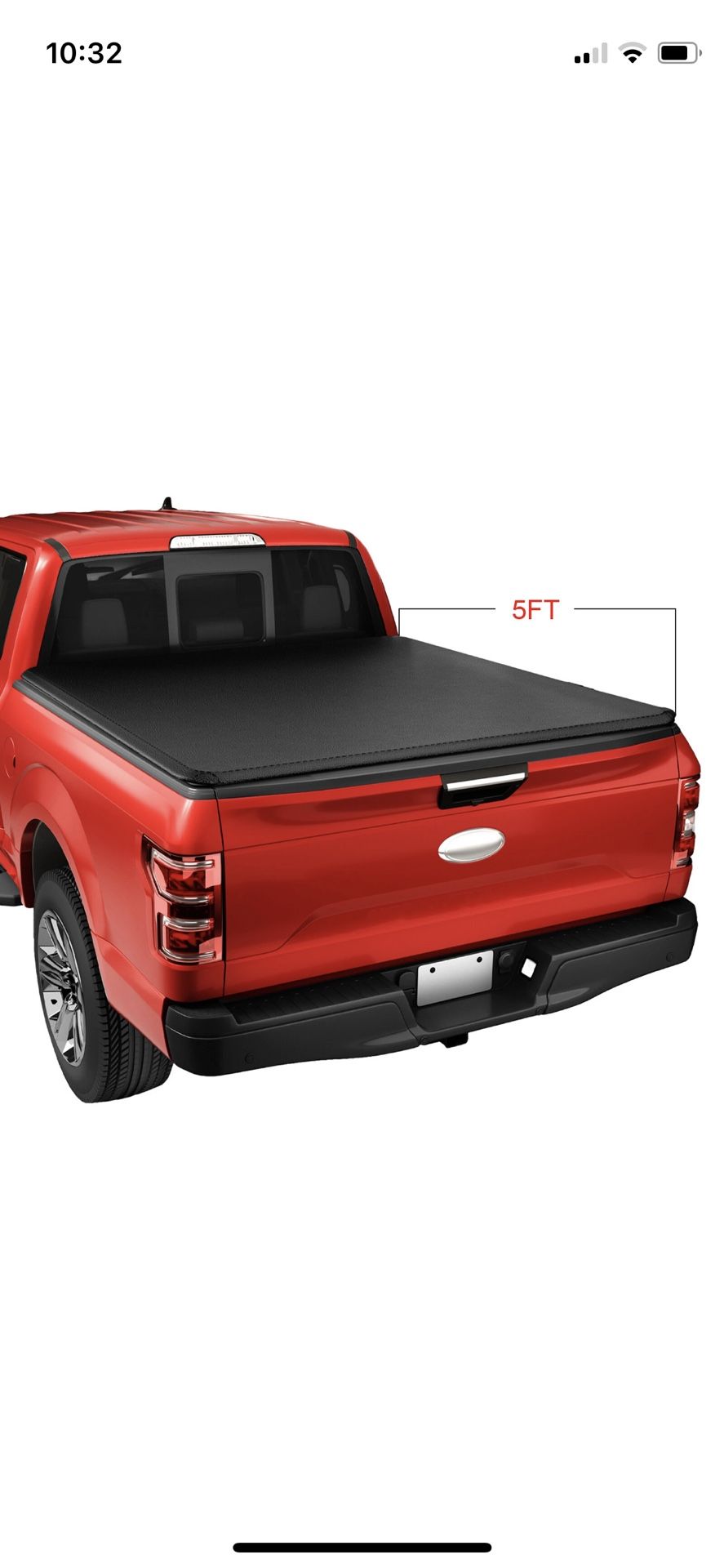 Tonneau Cover Ford Ranger Black Leather Soft Roll Up