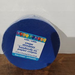 6 Rolls Of Blue Crepe Party Streamers 175 Ft. X 1.75 In. New