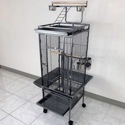 (Brand New) $125 Large 61” Tall Bird Cage with Rolling Stand Playtop for Parakeets Parrots Conures Cockatiel 