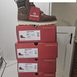 Wolverine Steel Toe Work Boots Sizes 8.5,  9.5,  10, 10.5